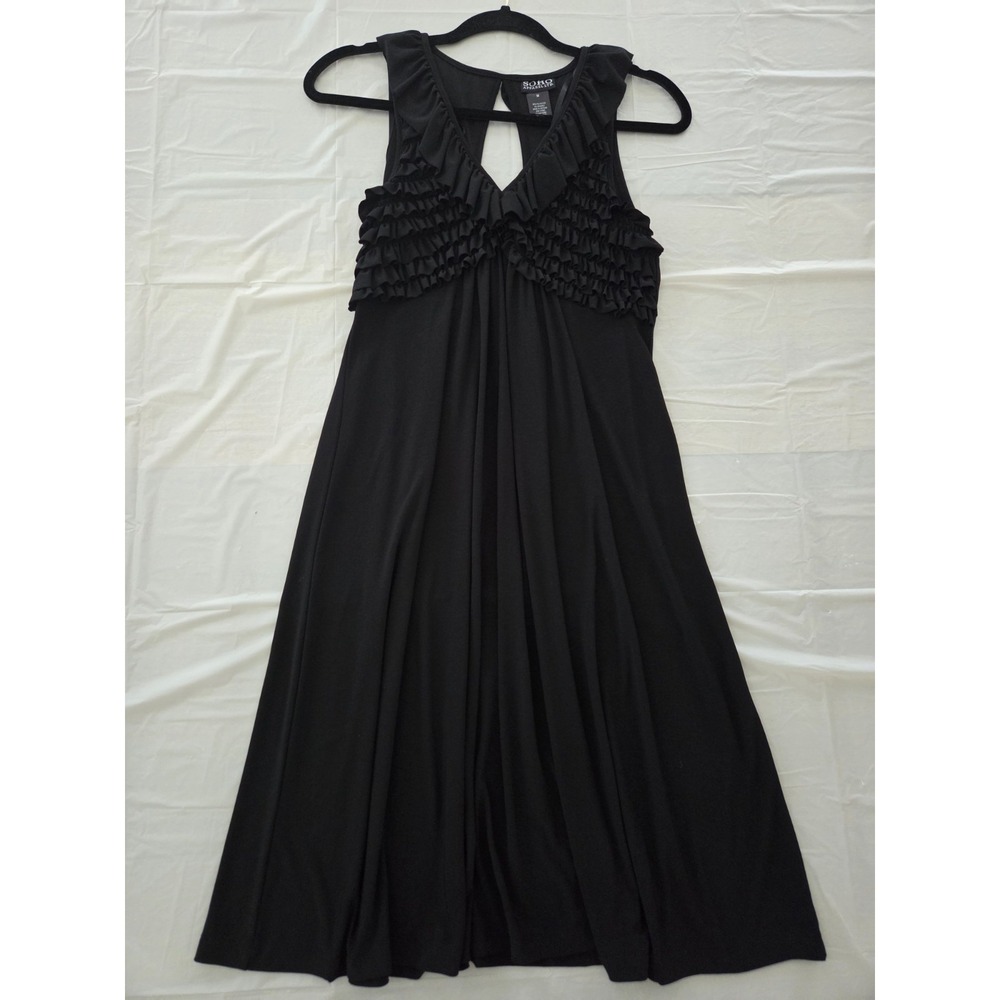 Soho Ruffle Sleeveless Dress Women's M Lbd Party Summer Event Black V neck